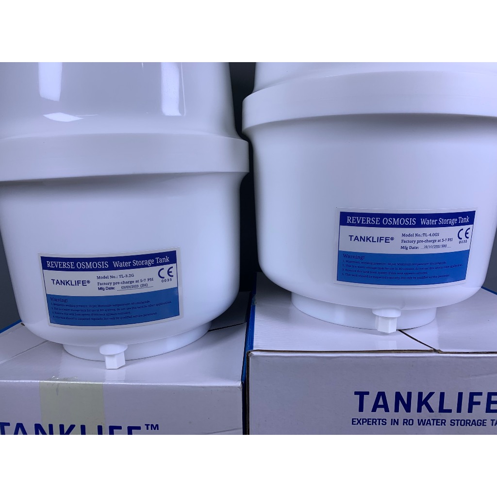 Bình Áp TANKLIFE 3.2 Galon  và 4.0 Galon  Nhựa Nguyên Sinh KÈM VAN Dùng Cho Máy Lọc Nước RO