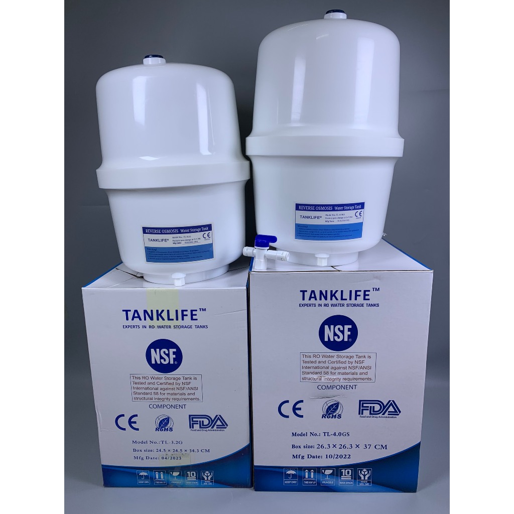 Bình Áp TANKLIFE 3.2 Galon  và 4.0 Galon  Nhựa Nguyên Sinh KÈM VAN Dùng Cho Máy Lọc Nước RO