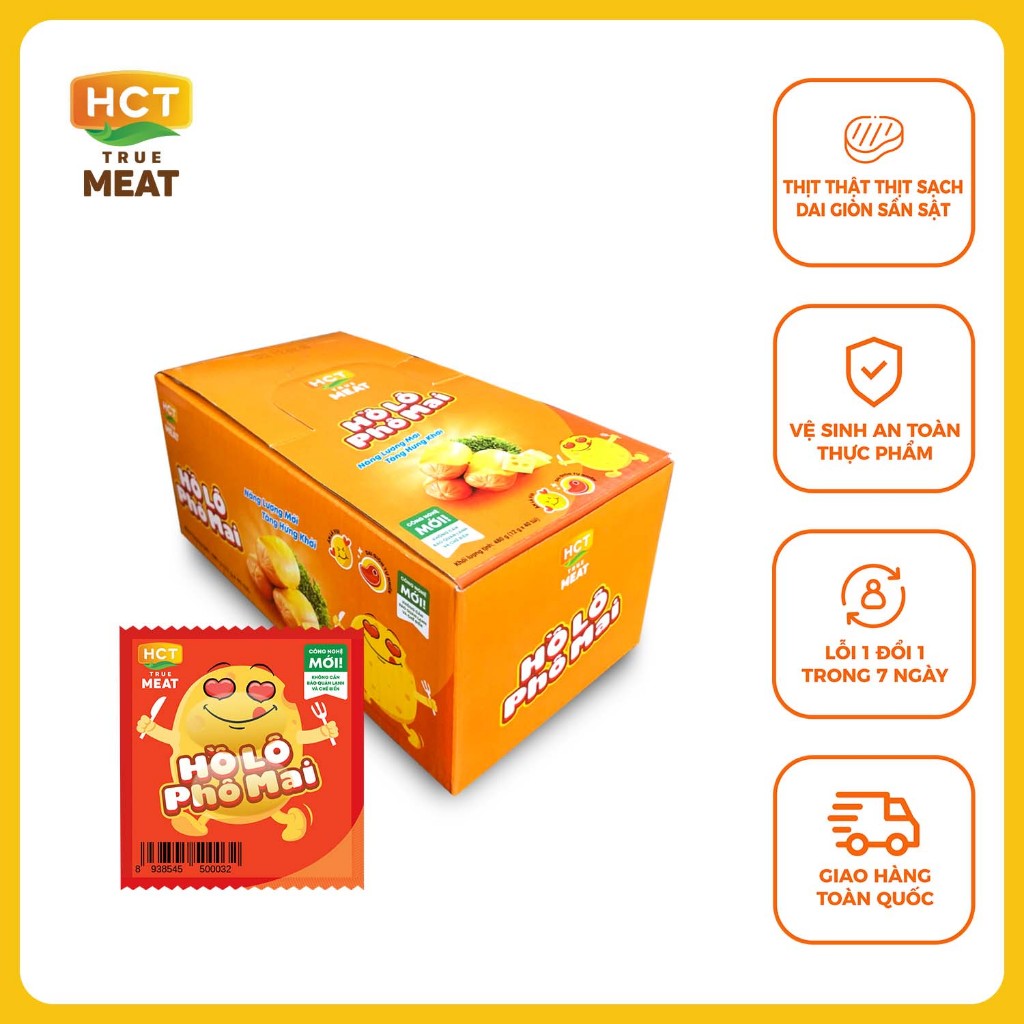 Hộp 40 túi Hồ lô phô mai ăn liền HCT True Meat