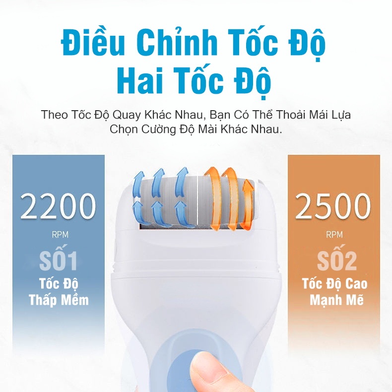Máy Chà Gót Chân Tẩy Tế Bào Chết Tự Động Tại Nhà 2 Đầu Mài Dụng Cụ Chà Gót Chân Chuyên Dụng Chết An Toàn