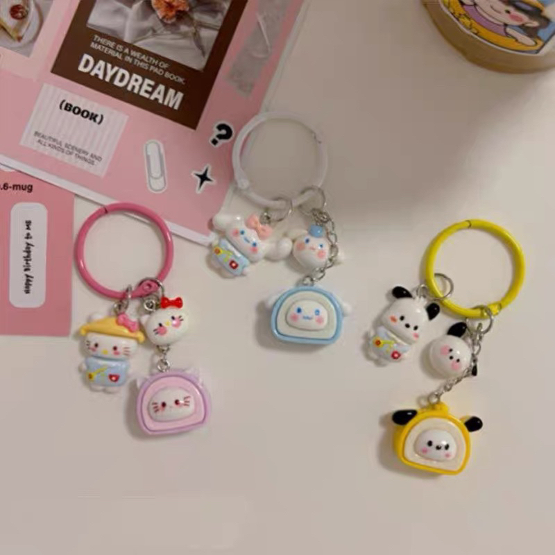 Móc khóa mini hoạt hình 3 bạn nhỏ đáng yêu