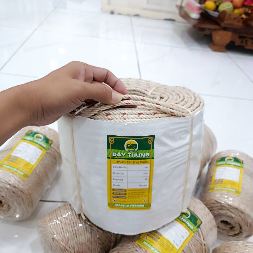 1KG Dây Thừng Hiệu Con Gà Thái Từ 3mm đến 16mm, Dây Thừng Chịu Lực Trang Trí Buộc Cột Hoặc Dùng Trong Nông Nghiệp