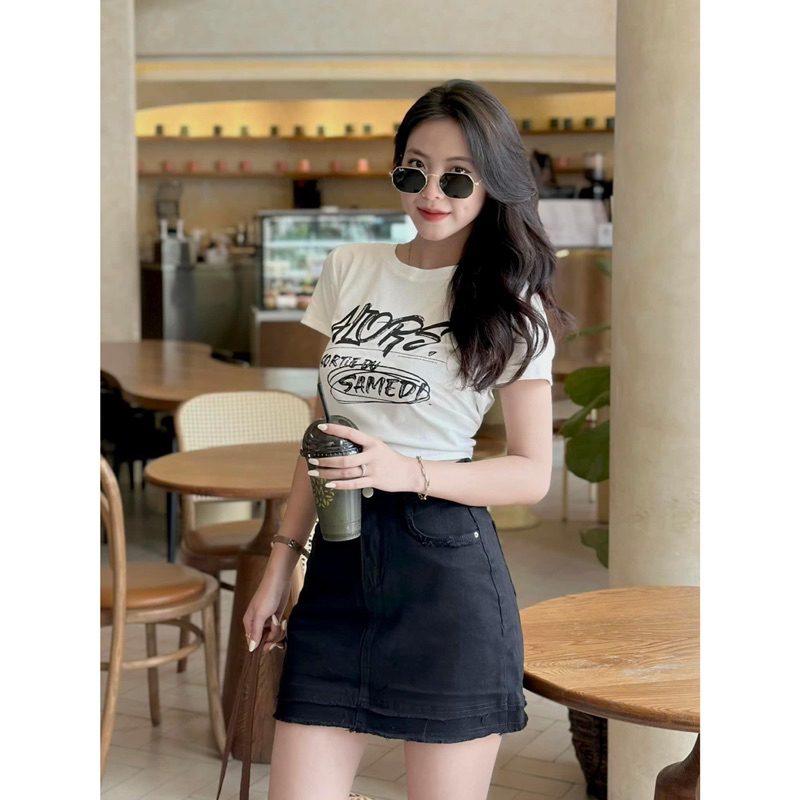 Váy Jean QC - 9575 - Túi + Lai Tua Rua