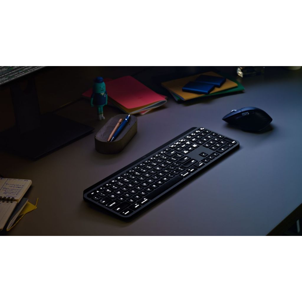 Bàn phím không dây Logitech MX Keys S - Low Profile yên tĩnh, Đèn nền, Bluetooth, Sạc USB-C Hàng chính hãng