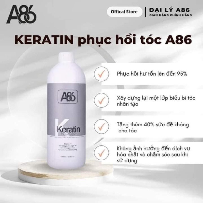 KERATIN A86 1000ml PHỤC HỒI TÓC NÁT