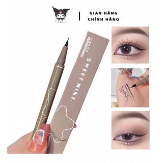 Bút kẻ mắt nước SWEET MINT kẻ mi dưới màu nâu lâu trôi KUROMI bền màu chống nước không lem 0.01mm