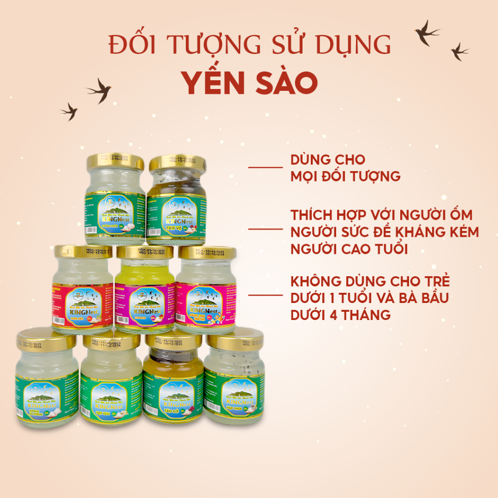 Yến Sào Chưng Sẵn KingNest Khánh Hòa Hộp 70ml Đủ Vị, 39% Yến Tươi - Miwako Việt Nam