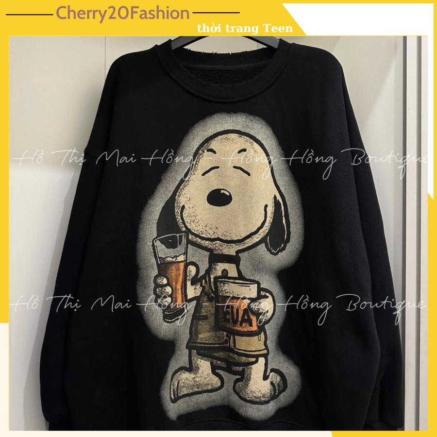 Áo sweater nỉ các mẫu hình cute cực hot năm nay, áo nỉ dài tay form Unisex dáng rộng Nam nữ mặc đôi, mặc nhóm cực xinh