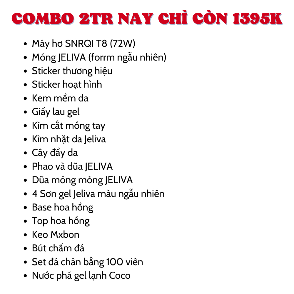 Combo làm nail từ cơ bản đến nâng cao cho người mới học JELIVA