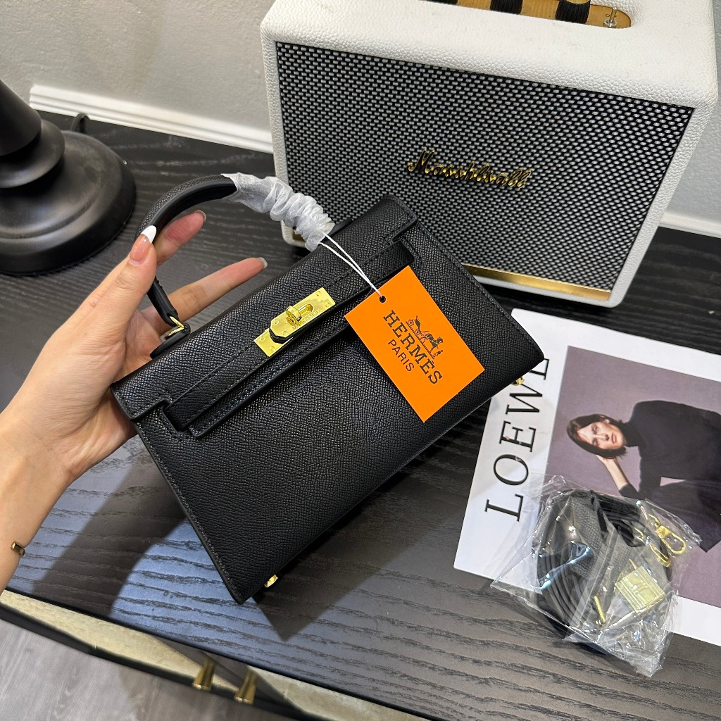 Túi Xách Da Bò Nữ HM Size 21 Kèm Dây Đeo Chéo Phong Cách Pháp Thời Thượng Sành Điệu