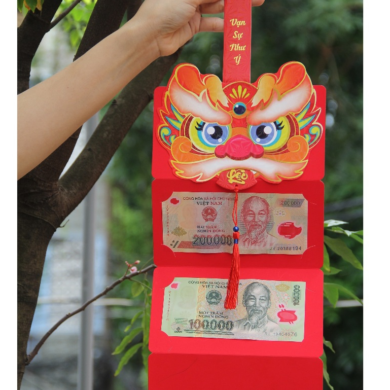 Lì xì Tết 2 ngăn 5 ngăn mẫu Rồng may mắn tài lộc mới 2024