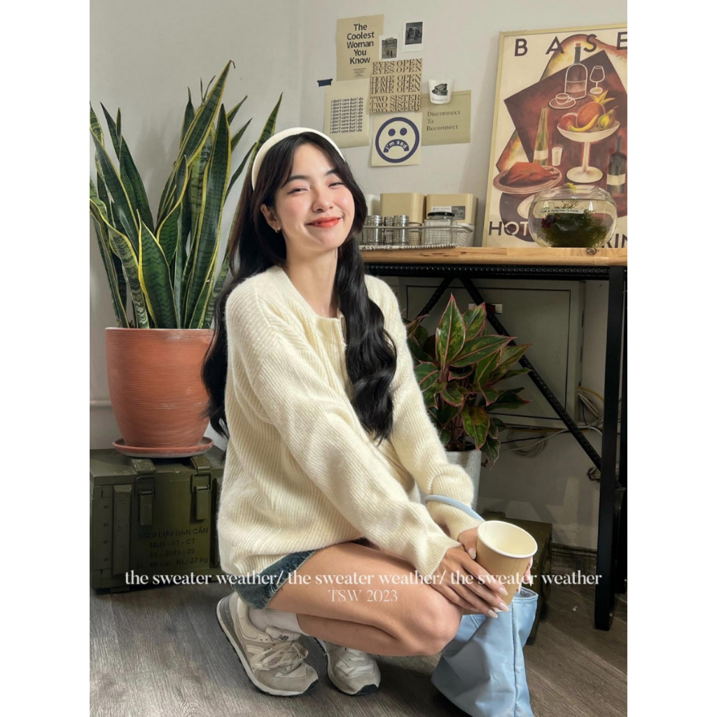 Áo khoác len nữ, áo khoác len 2 khóa kéo phong cách hàng quốc - Sammy House- Aocadigan99061_P0K48