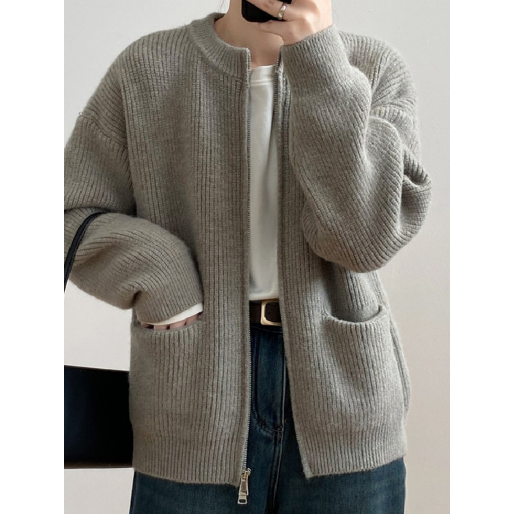 Áo khoác len nữ, áo khoác len 2 khóa kéo phong cách hàng quốc - Sammy House- Aocadigan99061_P0K48