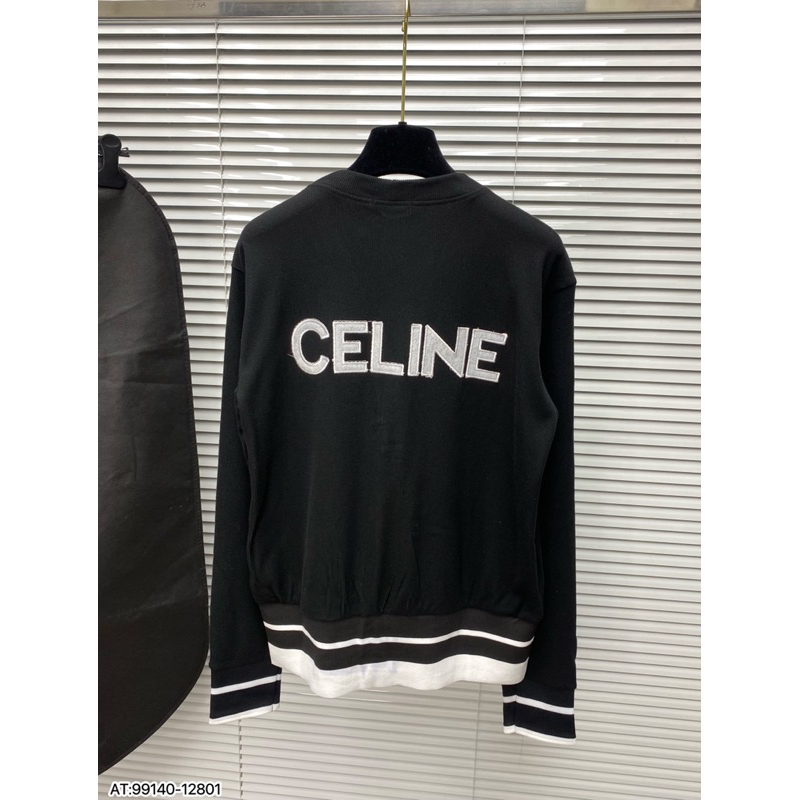 Áo khoác len celin siêu nét hoạ tiết bo viền xịn sò