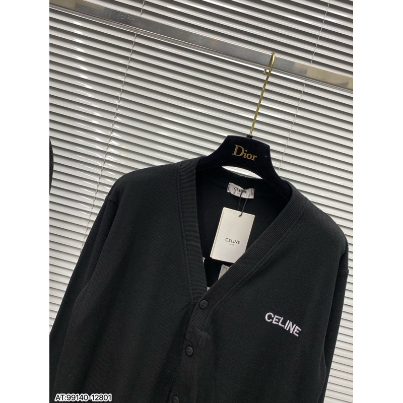 Áo khoác len celin siêu nét hoạ tiết bo viền xịn sò