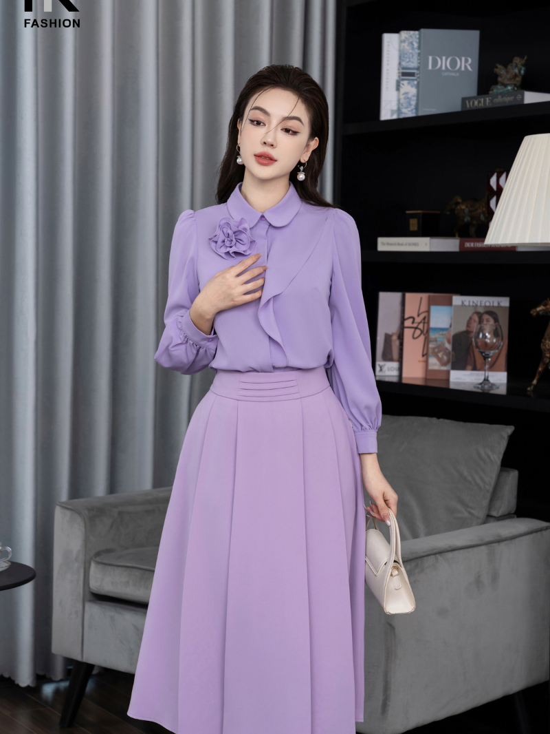 Chân Váy Xòe NKCV2309001 NK FASHION Kiểu Dáng Trẻ Trung Thanh Lịch Chất Vải Nhập Hàn Cao Cấp, Tôn Dáng