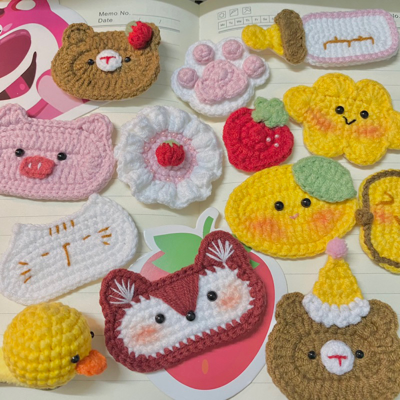 Kẹp tóc handmade, Kẹp tóc len, Kẹp tóc