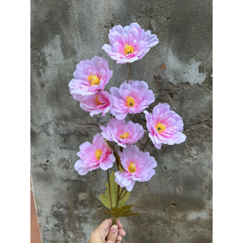 Hoa giả/ Cành hoa trà nhật 8 bông.