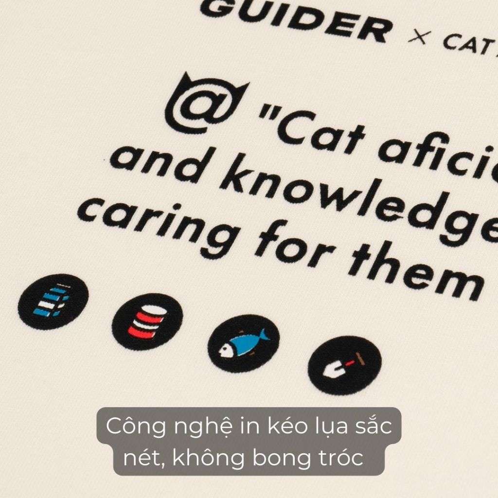 Áo Thun Form Boxy Cotton, Áo Phông Tay Lỡ Cổ Tròn, Áo Thun Unisex Oversize GUIDER Meow Tee