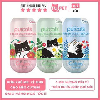 Viên khử mùi vệ sinh cho mèo Cature Fresh Cent Beads 200 viên|Viên khử mùi khay vệ sinh của mèo|Khử mùi hôi vệ sinh mèo