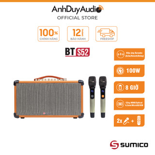 Loa karaoke di động 100w sumico bt-s52 - hàng chính hãng
