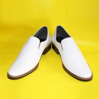 Giày tây loafer màu trắng da bò thật. mã số: t305