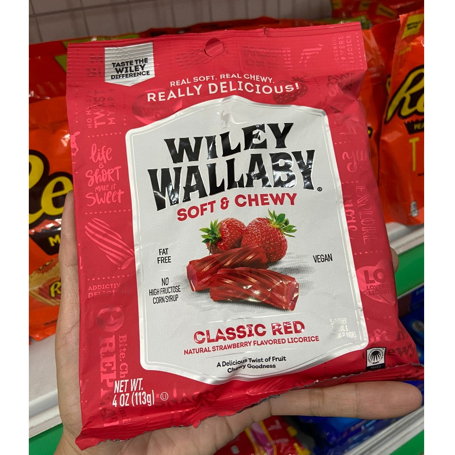 Kẹo dẻo cam thảo Wiley Wallaby gói 113g hàng Mỹ
