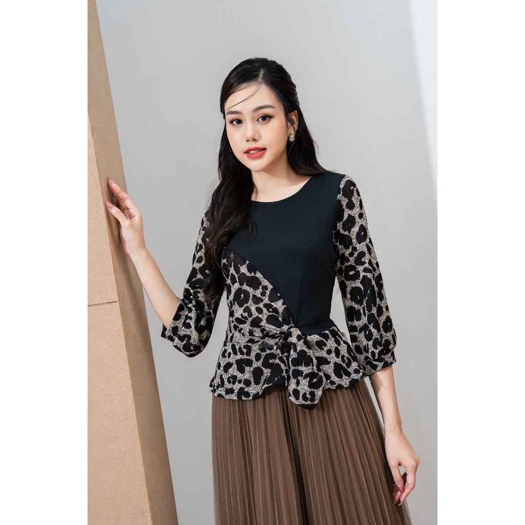 Áo len nữ phối peplum LAMER L61W22T048