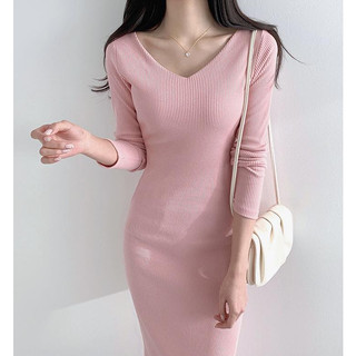 DA124 Đầm maxi body cổ tim