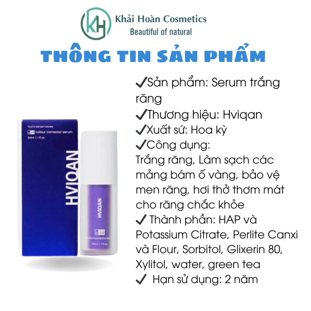 Tinh chất trắng răng VIVIAN, Serum trắng răng VIVIAN giúp trắng răng tự nhiên, an toàn, không gây ê buốt cho răng