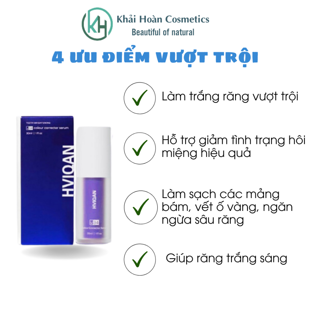 Tinh chất trắng răng VIVIAN, Serum trắng răng VIVIAN giúp trắng răng tự nhiên, an toàn, không gây ê buốt cho răng