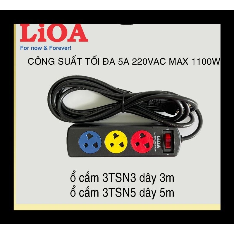 Ổ cắm điện LIOA 3 ổ 3 chấu dây 3m