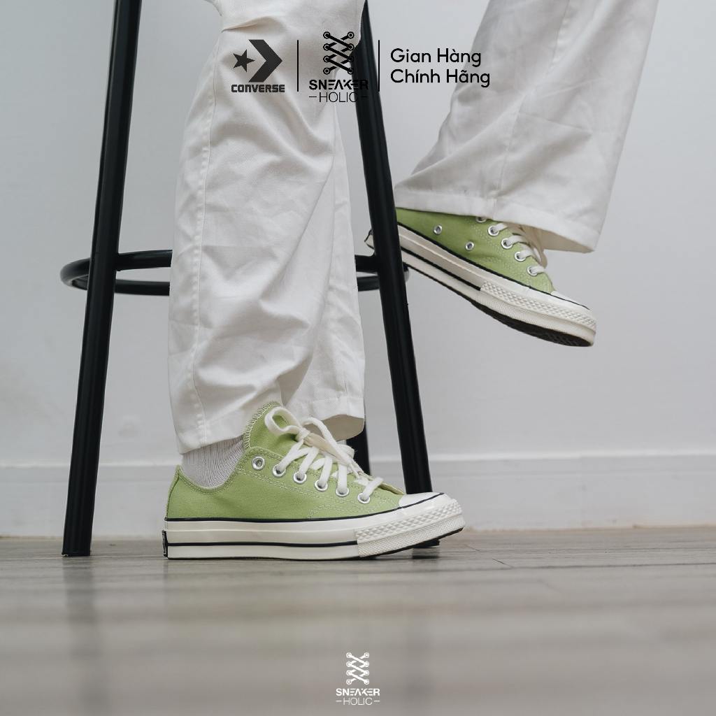 Giày Sneaker Nam Nữ CONVERSE Chuck 1970s Vintage Canvas Low Vitality Green - A04587C - Cổ Thấp Xanh, Thời Trang Unisex