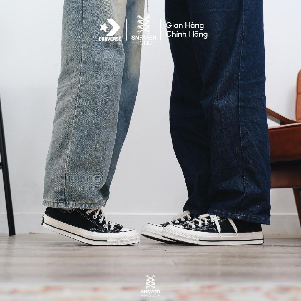 Giày Sneaker Nam Nữ CONVERSE Chuck 1970s Low Black - 162058C - Cổ Thấp Đen, Thời Trang Unisex, Chính Hãng Full Box