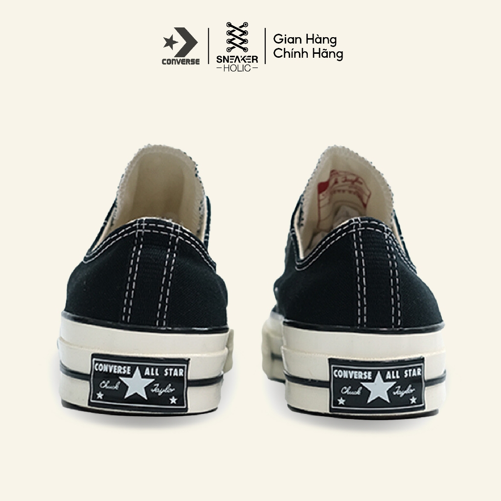 Giày Sneaker Nam Nữ CONVERSE Chuck 1970s Low Black - 162058C - Cổ Thấp Đen, Thời Trang Unisex, Chính Hãng Full Box