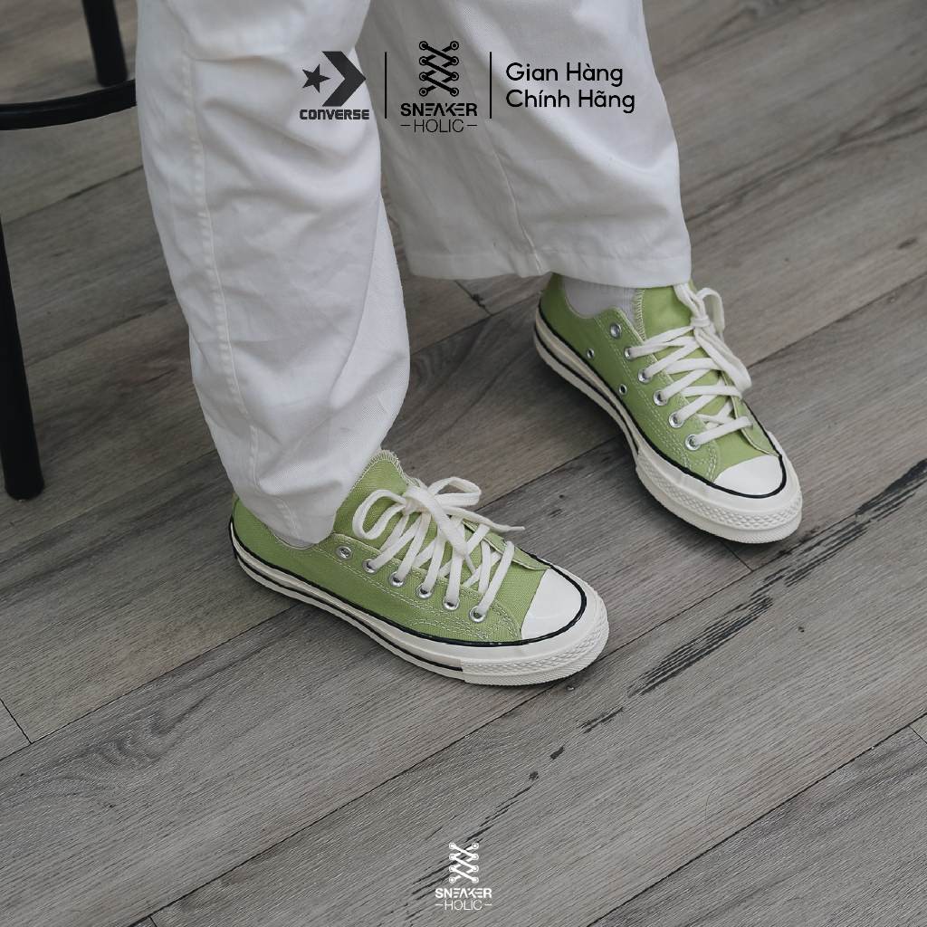 Giày Sneaker Nam Nữ CONVERSE Chuck 1970s Vintage Canvas Low Vitality Green - A04587C - Cổ Thấp Xanh, Thời Trang Unisex
