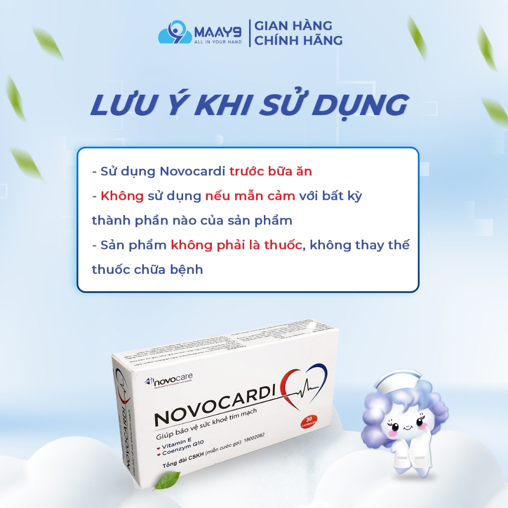 Viên uống Novocare Novocardi bảo vệ sức khỏe tim mạch, giảm nguy cơ xơ vữa động mạch, hỗ trợ tăng khả năng miễn dịch