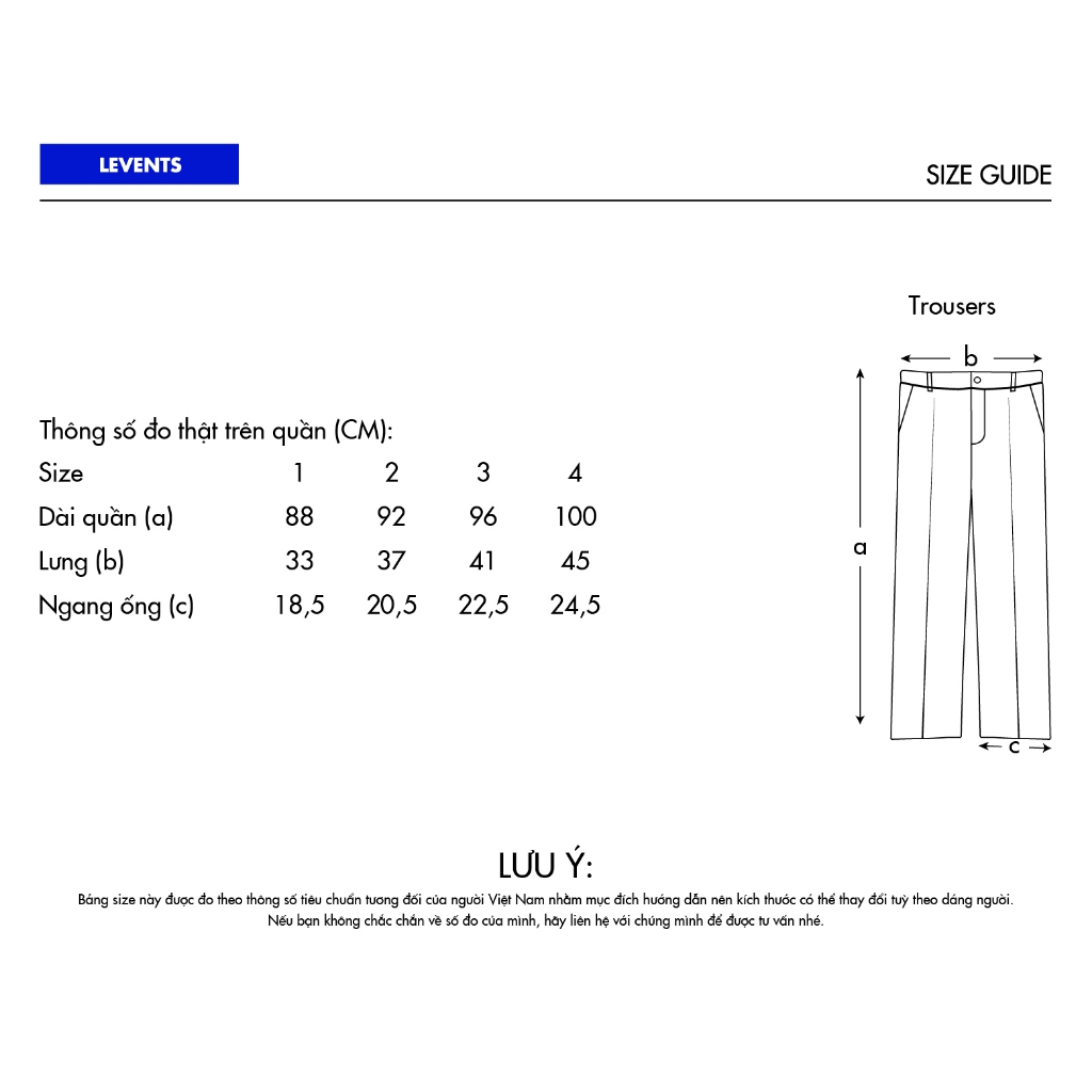 Quần Trousers Levents Basic/ Black