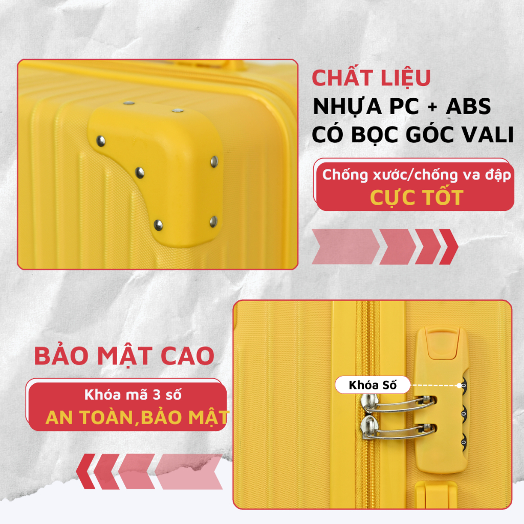 Vali kéo du lịch Kingsun KS-218 Size 24 nhựa được bảo hành 5 năm