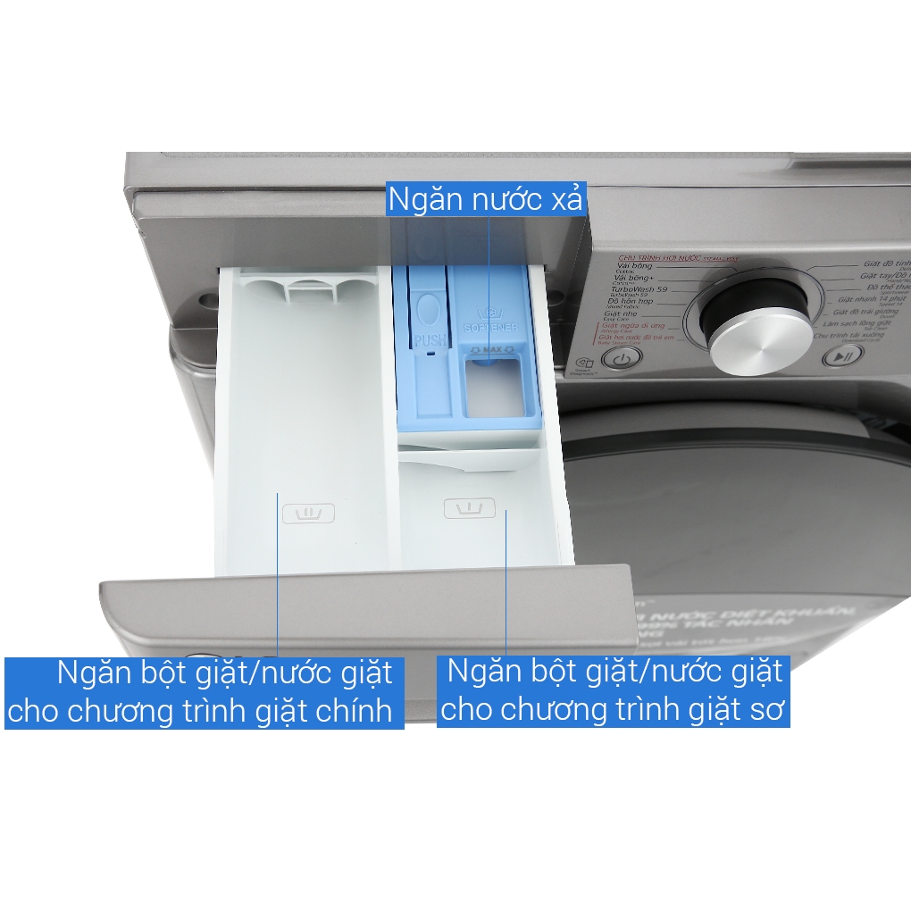 Máy sấy bơm nhiệt LG 10.5kg DVHP50P inverter, Màu xám, Model 2023, Bảo hành chính hãng 24 tháng