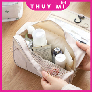 Túi Vải Đựng Mỹ Phẩm Nhiều Ngăn Nhỏ Gọn Đem Đi Du Lịch
