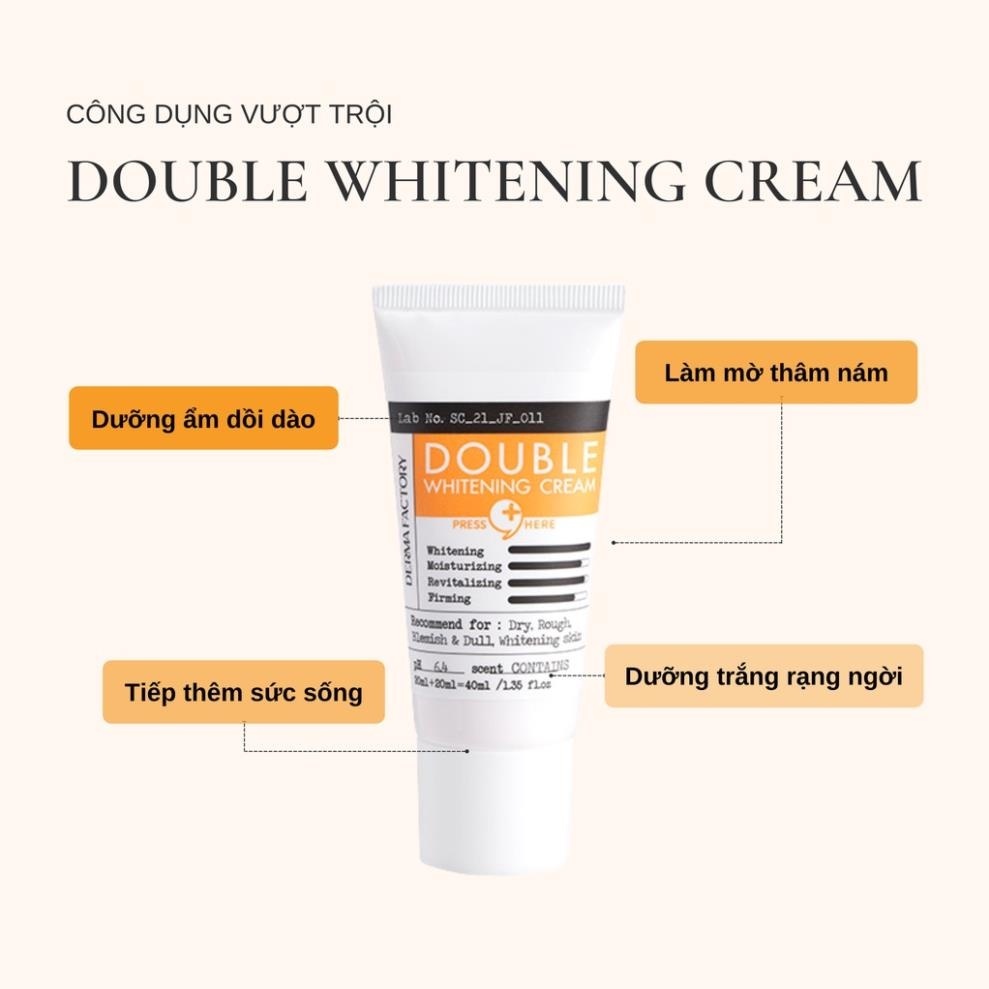 Kem dưỡng trắng Derma Factory Double Whitening Cream 40ml