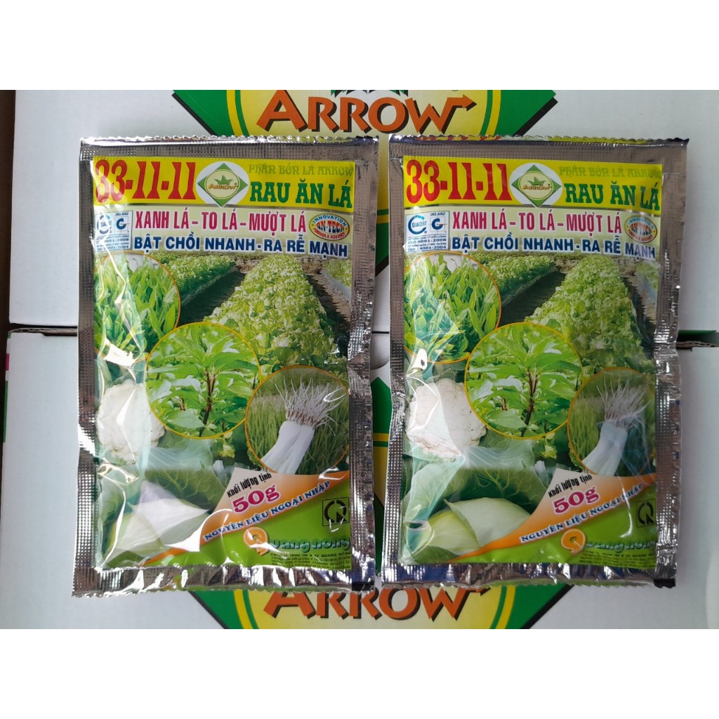 Phân bón lá 33-11-11 Arrow , Bật chồi nhanh - ra rễ mạnh, xanh lá - to lá - mượt lá