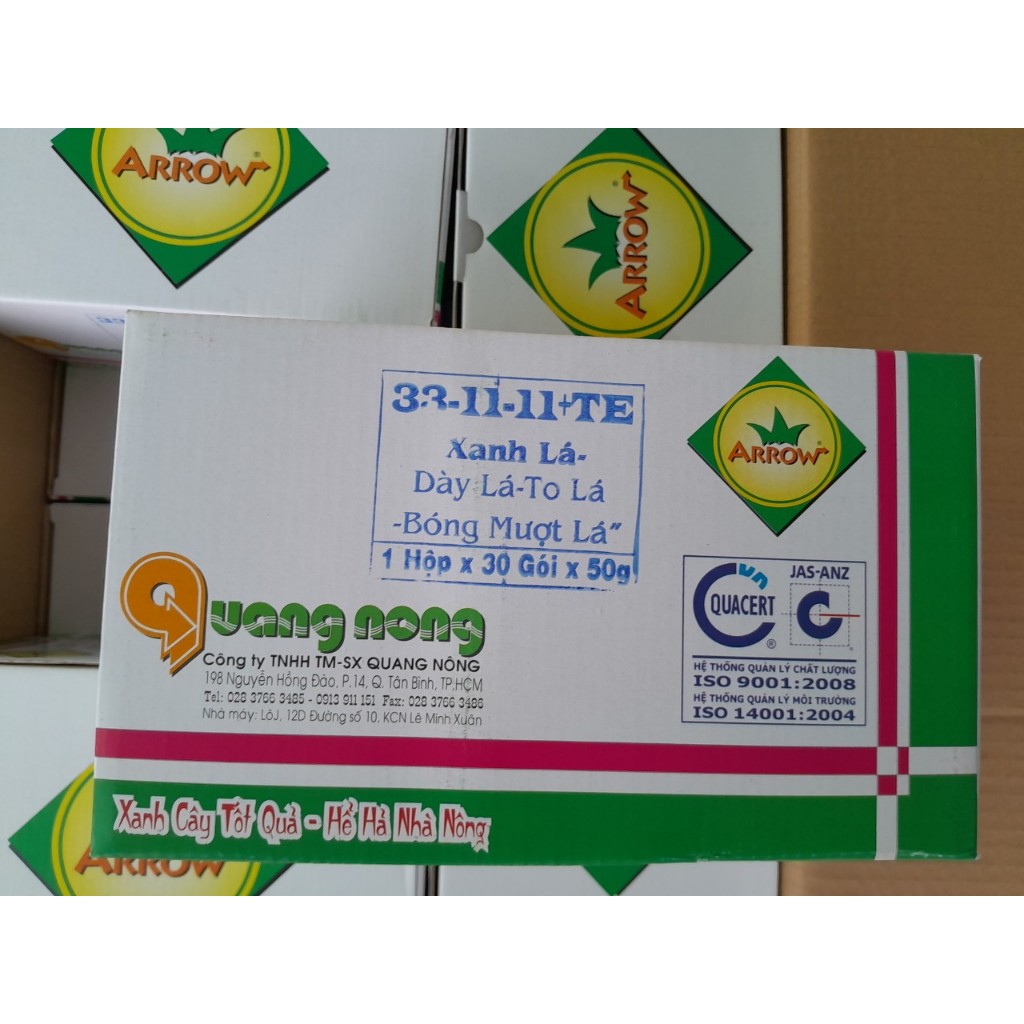 Phân bón lá 33-11-11 Arrow , Bật chồi nhanh - ra rễ mạnh, xanh lá - to lá - mượt lá