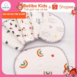 Gối xô sợi tre 10 lớp cho trẻ sơ sinh 🌟 freeship 🌟 botibo kids