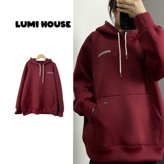 Áo hoodie đỏ đô chất nỉ xốp mịn in lumihouse hd8