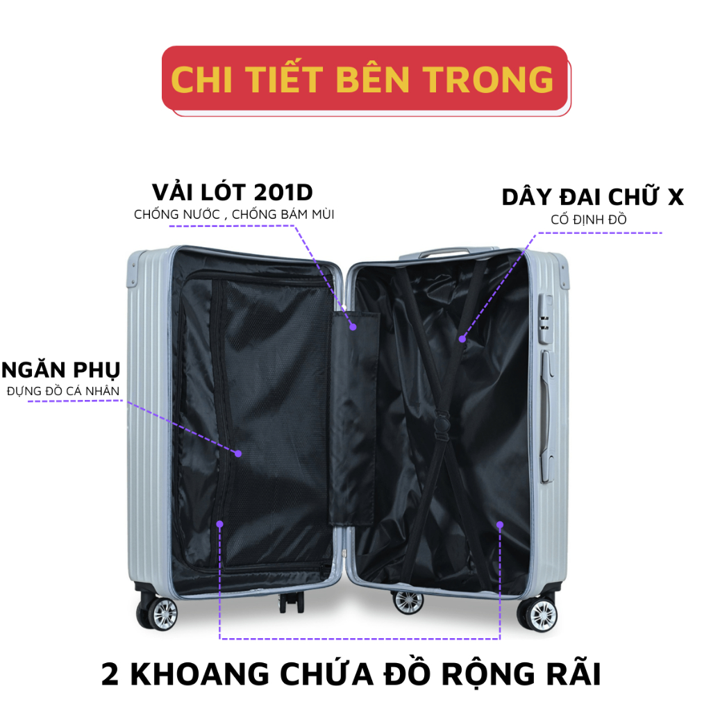 Vali du lịch Kingsun vali kéo KS-218 Size 20/24 bảo hành 5 năm