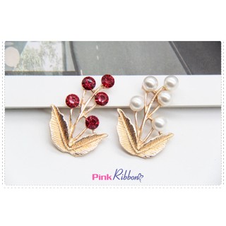 Cành lá đính đá đỏ, đính trai kích thước 2.5 x 3.3cm