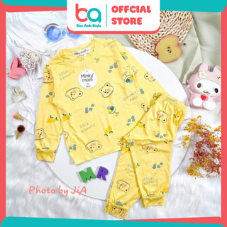 Bộ đồ dài tay bé trai bé gái Minky Mom vải thun lạnh họa tiết con vật bộ mặc nhà cho bé - BDTL2