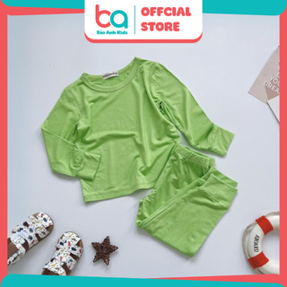 Bộ dài tay Minkymom cho bé trai bé gái thun lạnh cài vai basic bộ quần áo trẻ em thu đông mặc nhà BDTRON1